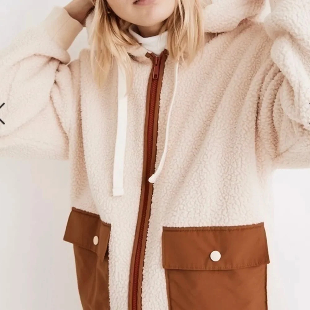 Madewell Resourced Fleece Hooded Zip Jacket XS